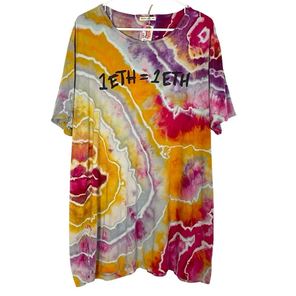 Marine Layer Geode Tie Dye Tee Tshirt Mens XXL Crewneck Short Sleeve Unisex Gold - Picture 1 of 12